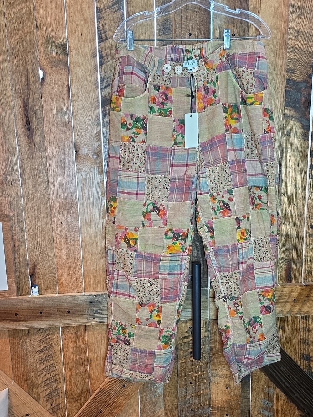 258p JadedGypsy Traveling On Patchwork Sunrise Pants - Multicolor